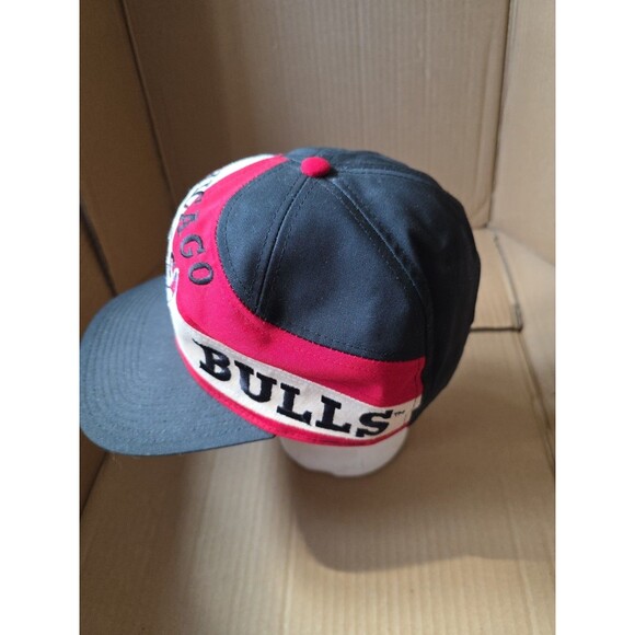 Vintage Chicago Bulls NBA Basketball Hat Cap Black Red Snapback Twins - Picture 4 of 12